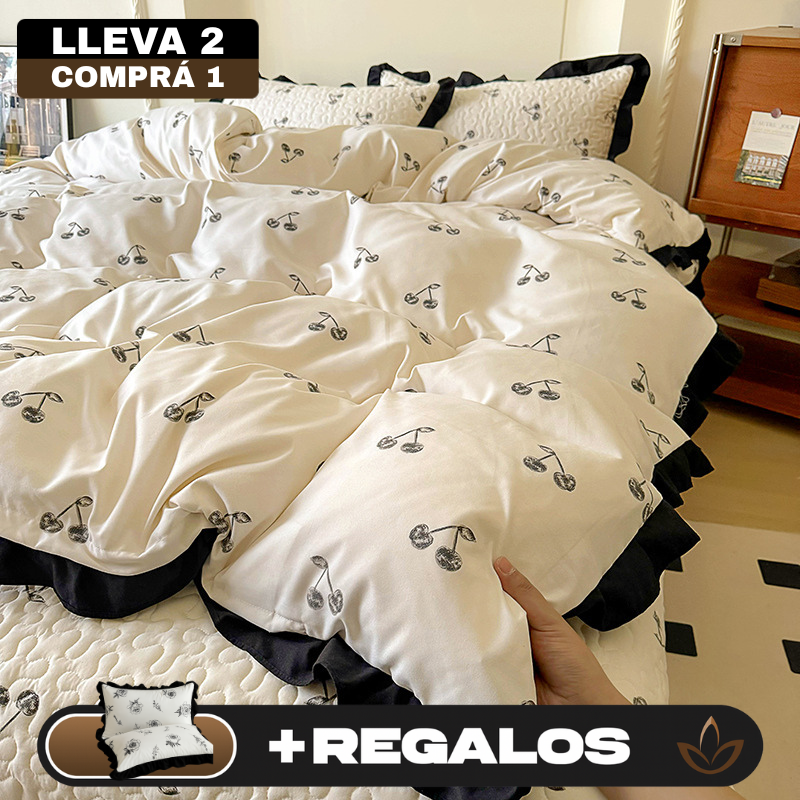 [Llevá 2 Pagá 1] Juego Completo de Ropa de Cama Estampada en 100% Algodón Premium +REGALOS: 2 Fundas para Almohada